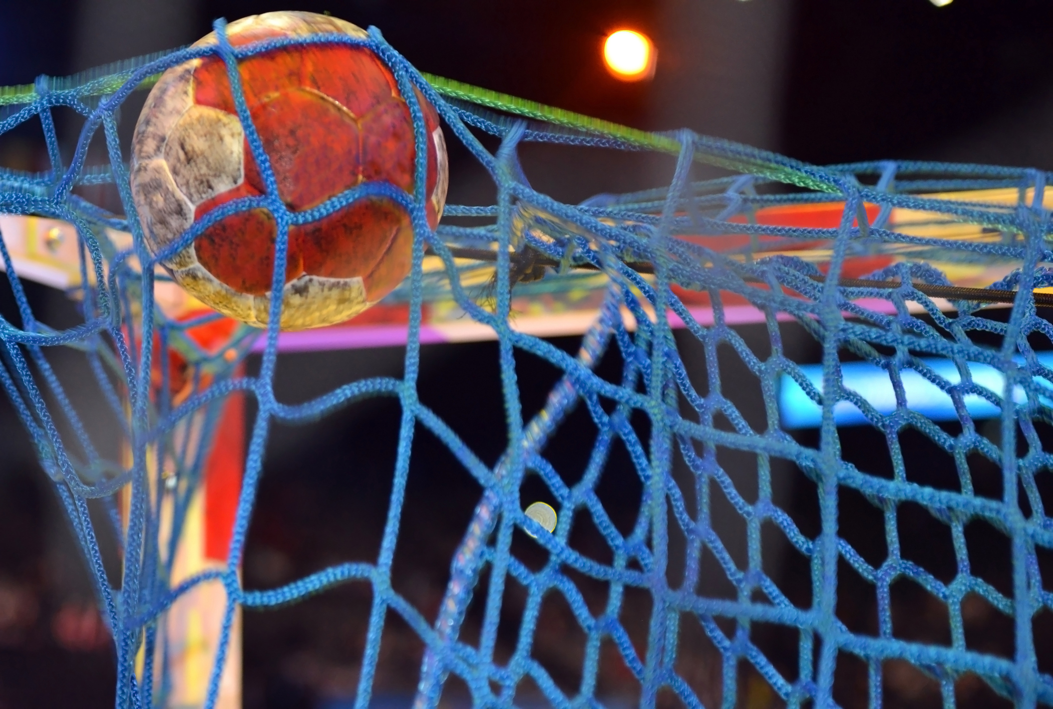Handball Goal! Handball in the netting of a handball goal