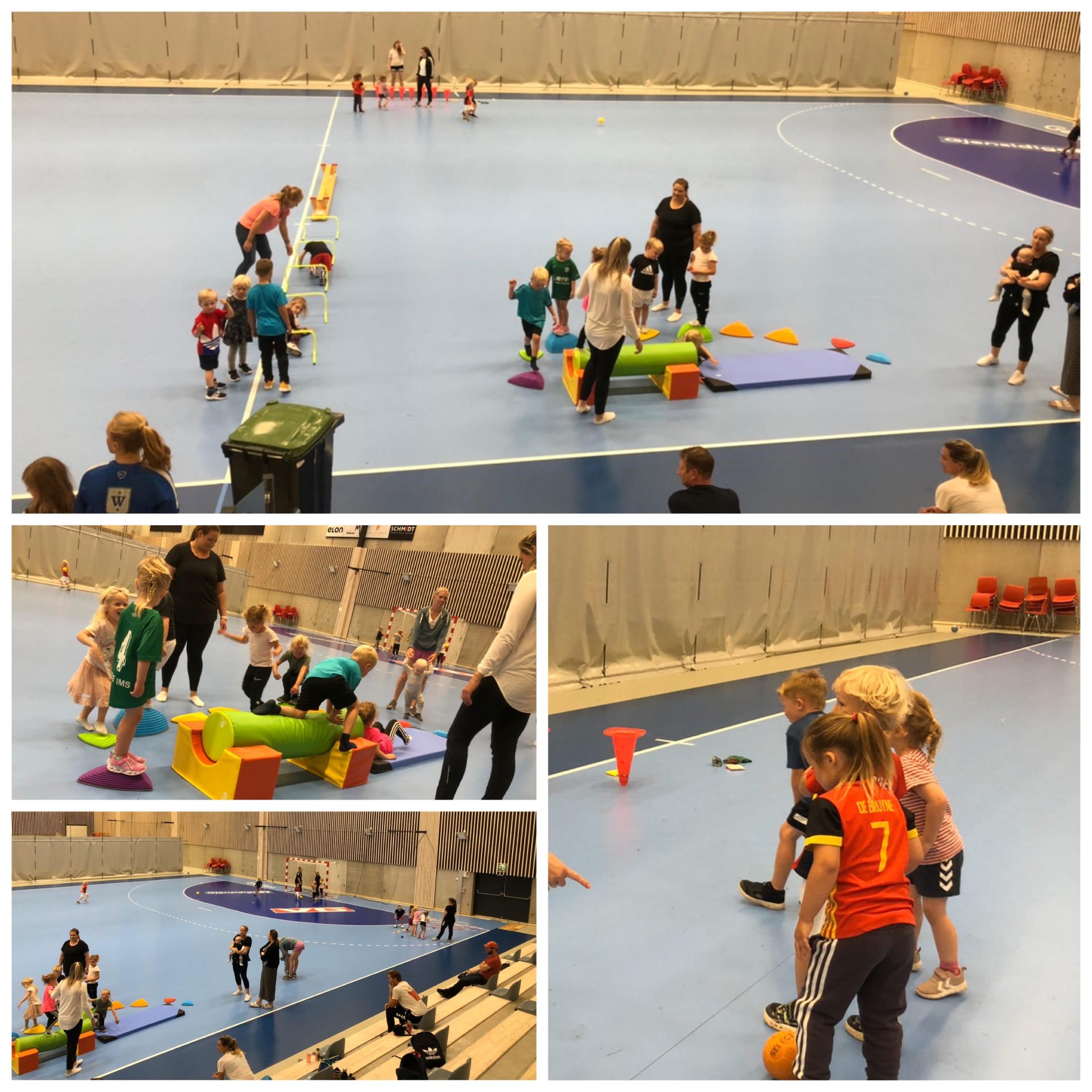 Lek for småbarnsfamilier Barna kan boltre seg sammen med familien i hallen. Uorganisert lek.